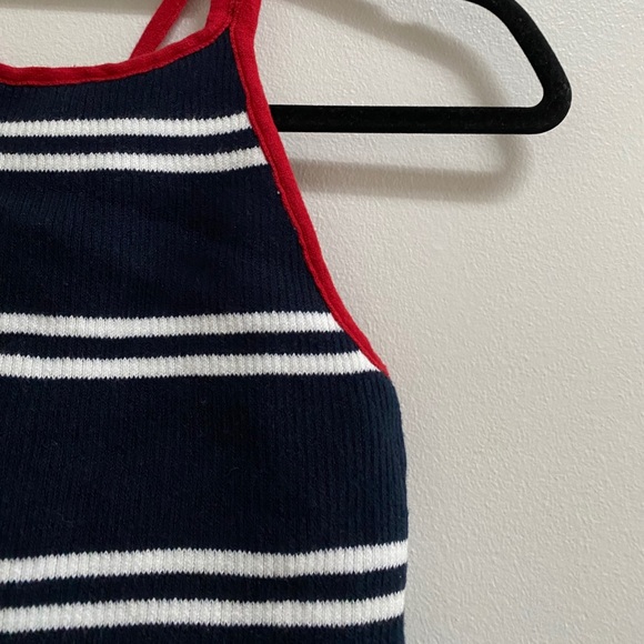 Hollister Striped Rib Knit Crop Top Halter Tank - Picture 3 of 7